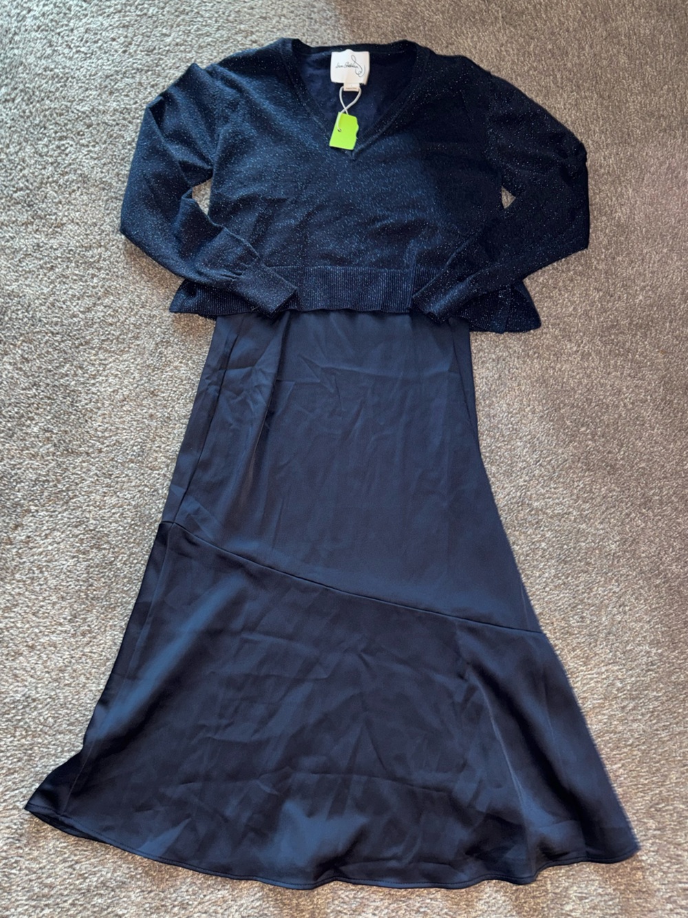 Sam Edelman Black Maxi Dress with Subtle Shine